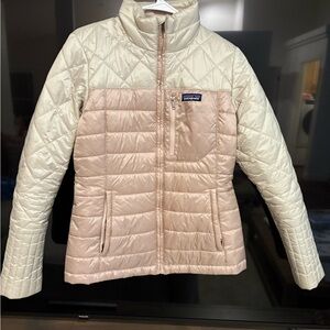 Patagonia Cream and Pink Quilted Jacket